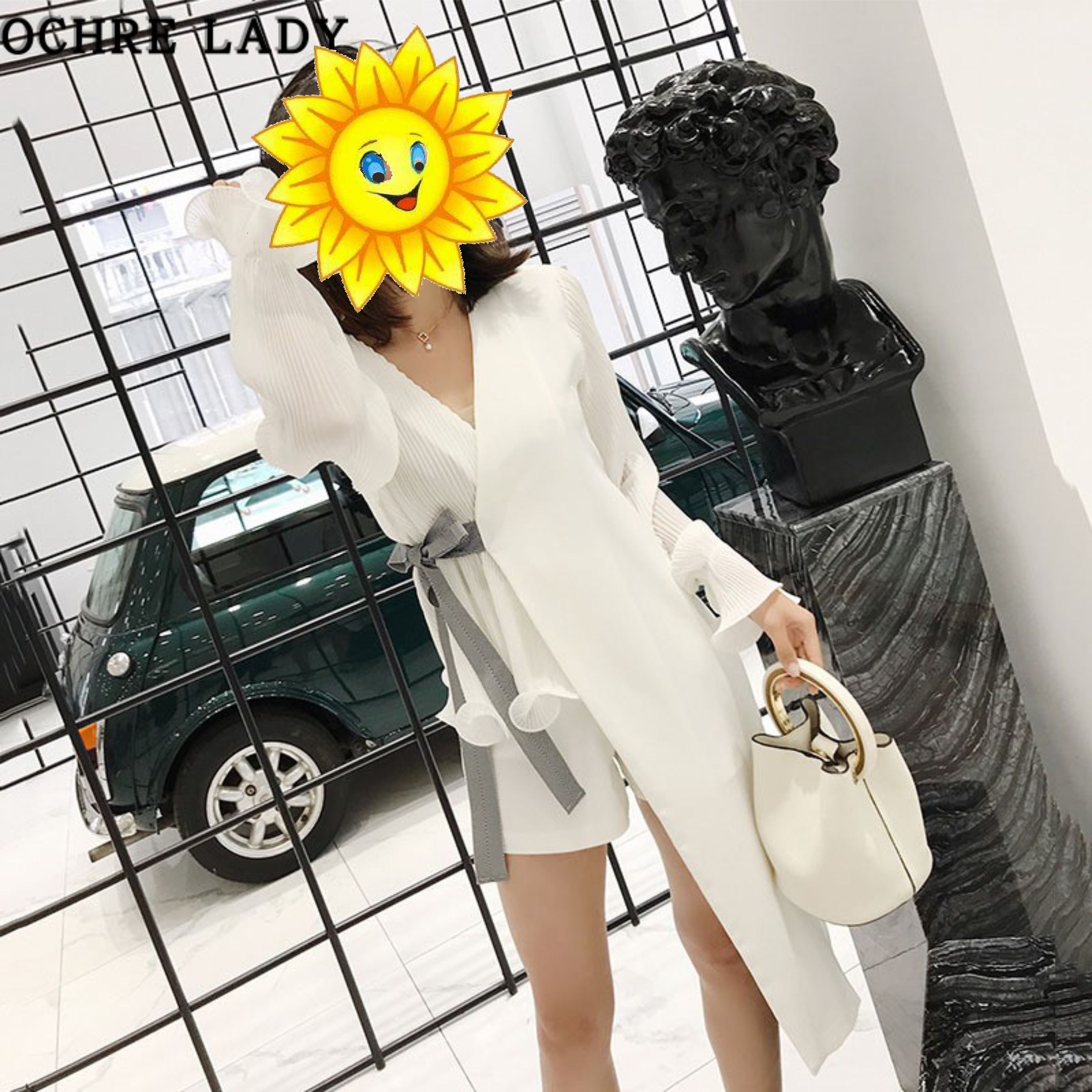 雪纺衬衫衬衣女2025新款不规则白色西装套装小众设计感打底衫上衣