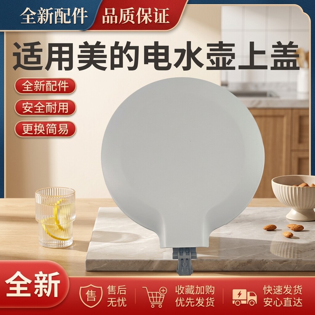 美的电热水壶盖配件MK-SHJ1721/MK-HJ1722灰色上盖组件总成