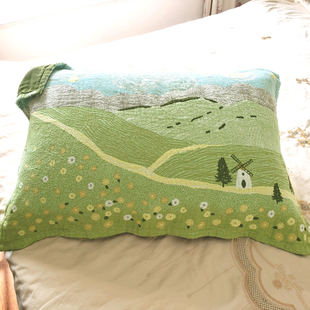 我想把suo有 纯棉水洗纱布艺术枕巾单人枕用 温柔dou用来守护你