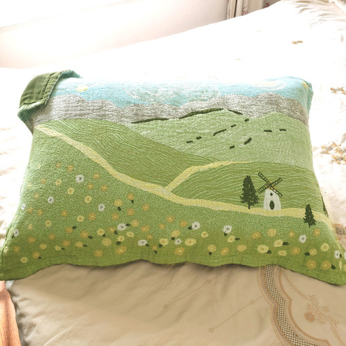 我想把suo有的温柔dou用来守护你 纯棉水洗纱布艺术枕巾单人枕用