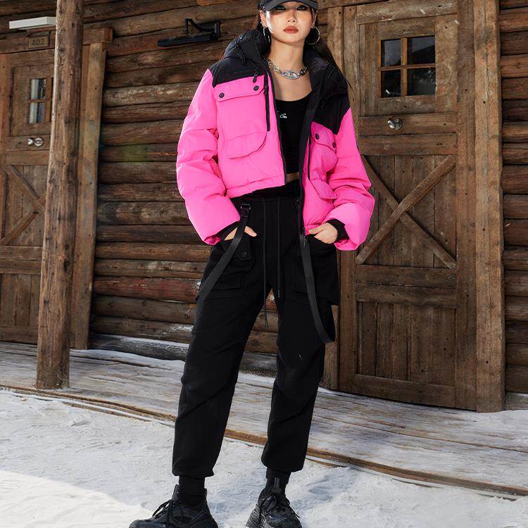 拓谷2025冬季新款专柜女亮面90白鸭绒羽绒服连帽短款加厚保暖