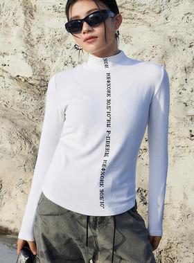 拓谷个性潮牌修身发热领女装新款上衣打底衫保暖欧洲站长袖40373