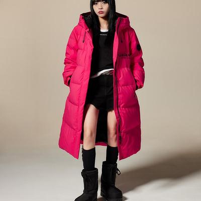 拓谷潮90白鸭绒羽绒服女长款过膝冬季新款加厚保暖连帽外套40744