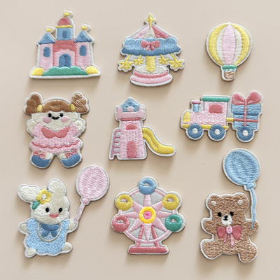 刺绣卡通花布贴装饰补丁