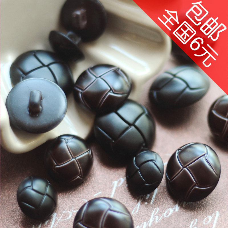 15-25mm黑色复古树档仿皮扣子