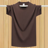 Summer plus-size short-sleeved, loose round-neck, casual pure cotton T-shirt, solid color base layer, fat guy's half-sleeved T-shirt thumbnail 7