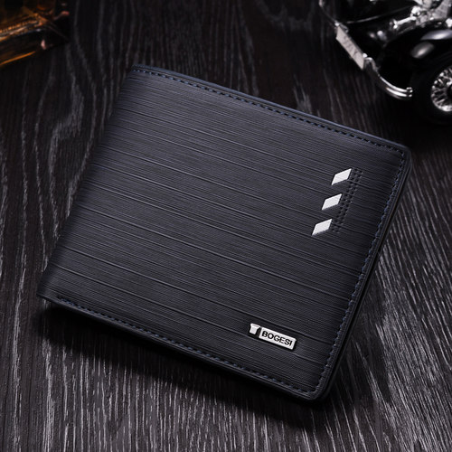 男士短款钱包敞口青年多卡位