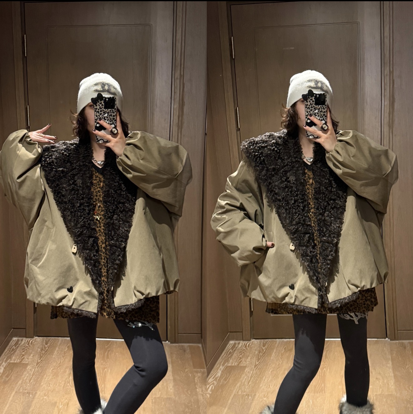 YDFSTUDIO小众【星际风度】欧货高品重工毛毛拼接设计羽绒外套