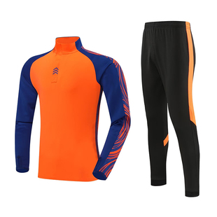 长袖足球训练服套装男女秋冬儿童足球服球衣定制团购半拉链出场服