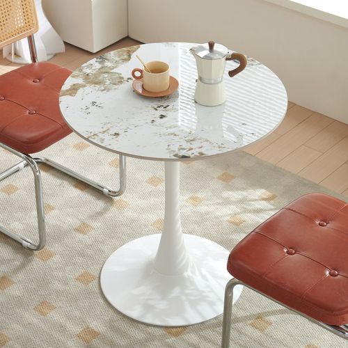 岩板洽谈桌休闲咖啡桌阳台小圆桌