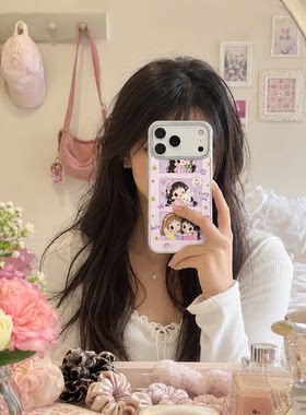 表情包可爱时髦萌宅少女心适用于苹果17promax 16 15pro华为mate80银色边框p70pro软壳OPPO/VIVO小米17手机壳
