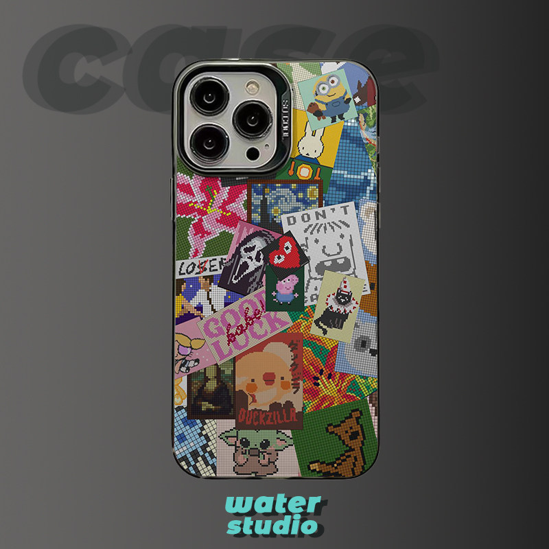 像素风卡通潮适用苹果16promax小众iPhone15防摔nova11小米15pro华为P50红米k60一加13T稀奇古怪的手机壳OPPO