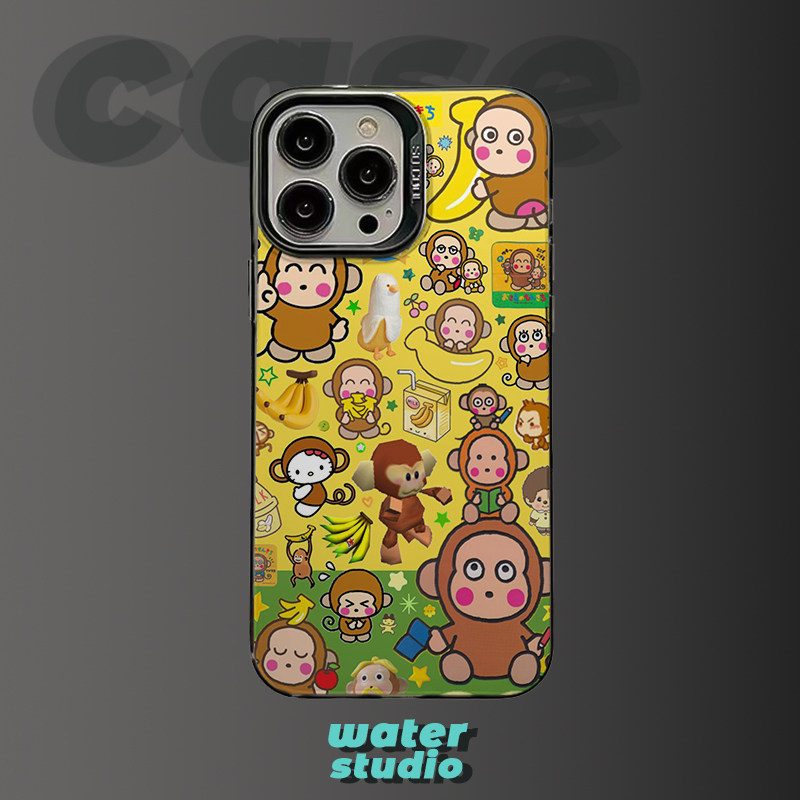 日系可爱卡通动画小猴子适用苹果15promax小众iPhone16防摔nova13小米15pro华为P70红米k60一加13T手机壳OPPO