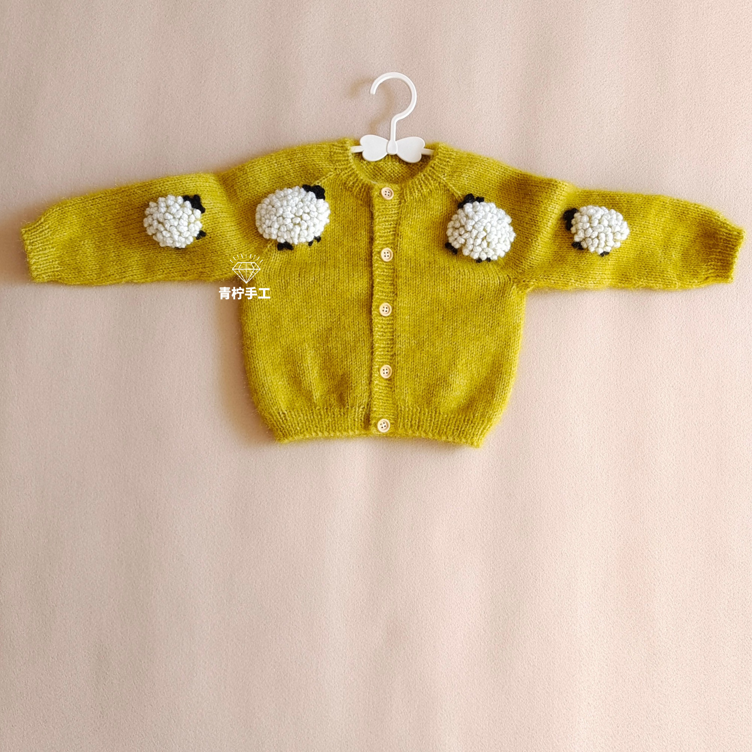 粗棒针手编可爱宝宝毛线衫毛衣手工宽松儿童羊驼开衫编织材料包