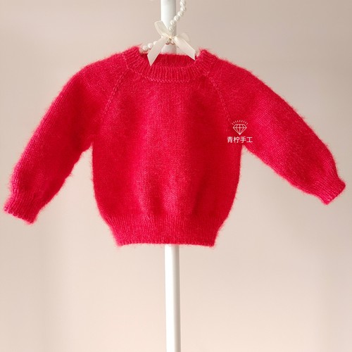 手工编织粗棒针亮丝绒毛衣材料包