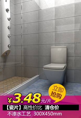 清仓专用不透水300x450小地砖