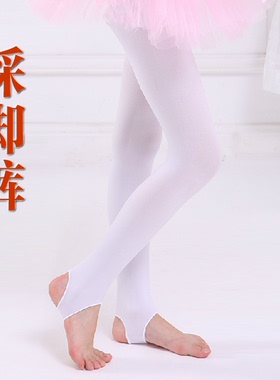 连裤袜春秋季女童打底裤练功白色丝袜夏季薄款跳舞袜舞蹈袜子