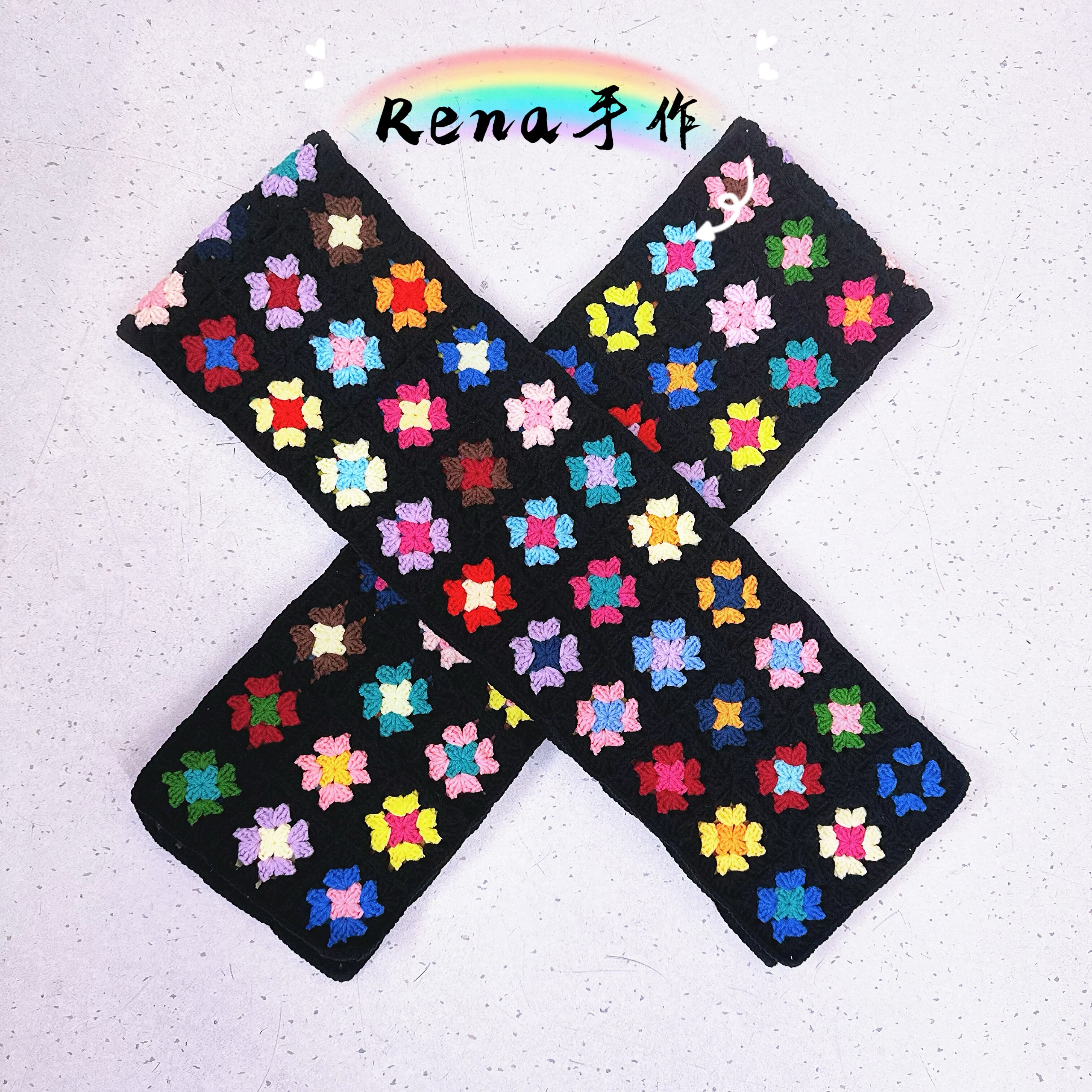 钩织GD权志龙周边同款祖母格围巾成品手工编织送闺蜜礼物,服饰配件/皮带/帽子/围巾,DIY编织材料包,淘宝优惠券,粉丝福利购,淘宝优惠卷