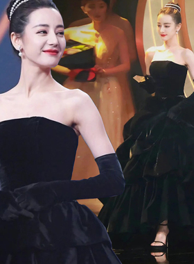 宴会晚礼服2025新款黑色主持人气质名媛小众高端高级感热巴同款女