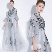 晚礼服裙女2025新款 显瘦连衣裙演出服 宴会优雅主持人年会走秀长款