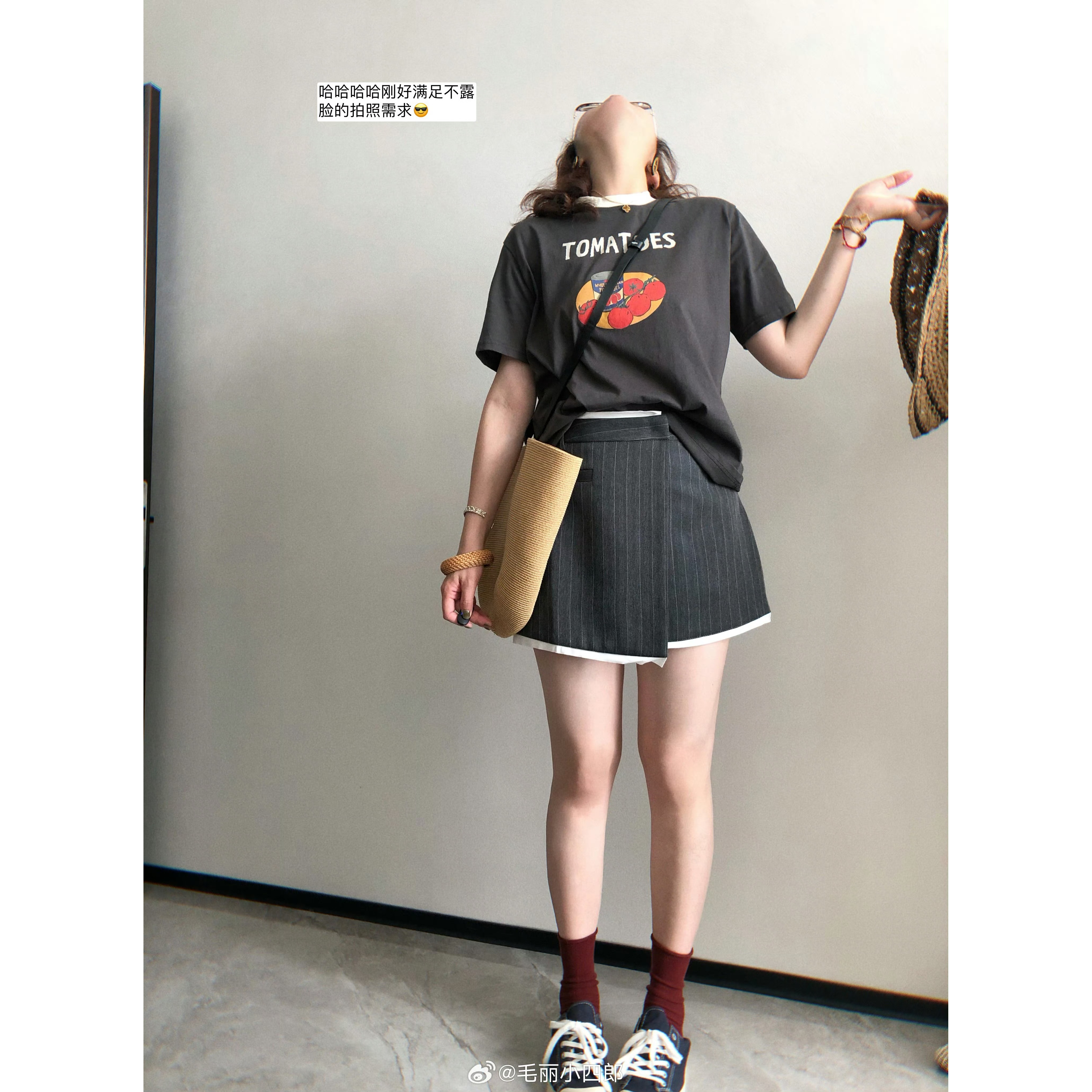 毛丽小四郎【西红柿】韩版基础撞色圆领短袖T恤女夏