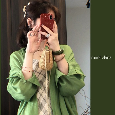 毛丽小四郎【复古绿】通勤气质显白休闲宽松简约长袖衬衫女春夏