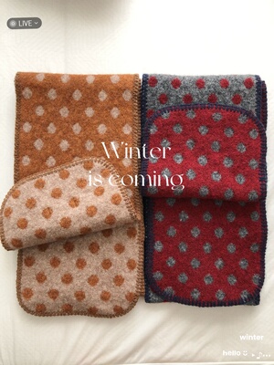 毛丽小四郎【撞色搭配单品】波点秋冬氛围感复古百搭保暖围巾围脖