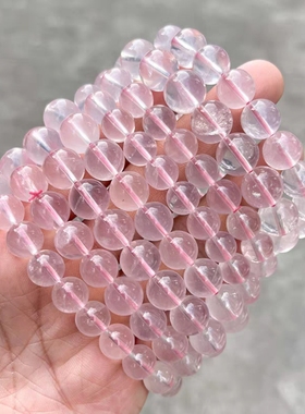 6a 天然莫桑星光粉晶手串晶体通透水晶串珠手链饰品