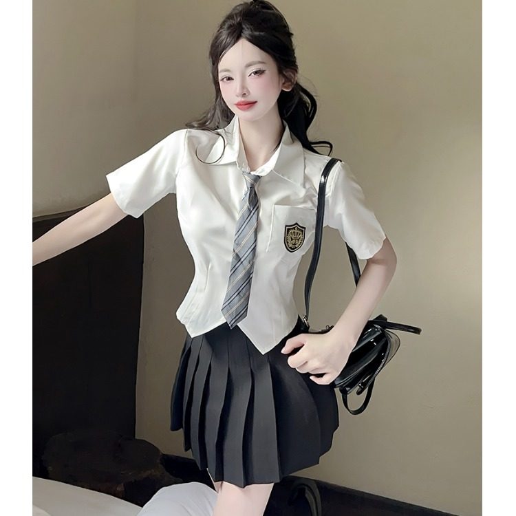 足浴工作服学院风衬衣制服套装