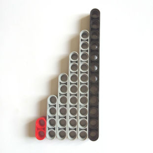 小颗粒科技件圆孔梁 散装零件9686 10孔梁45544积木配件8孔6孔梁