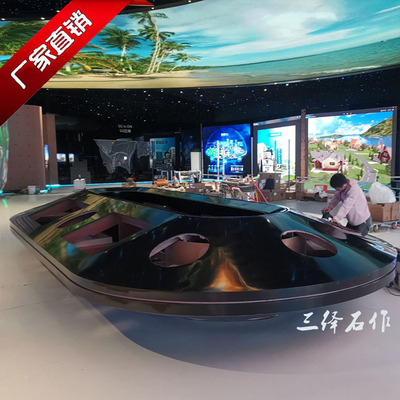 韩国进口LG Hi-macs豪美思亚克力人造石S022纯黑色异形拼接展示台