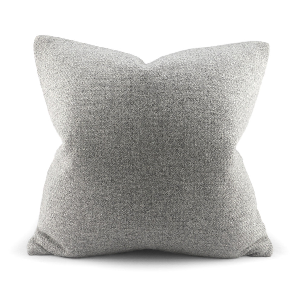 彩虹骑士高端 浅烟灰织银羊毛 家居沙发样板房软装靠枕靠垫抱枕套