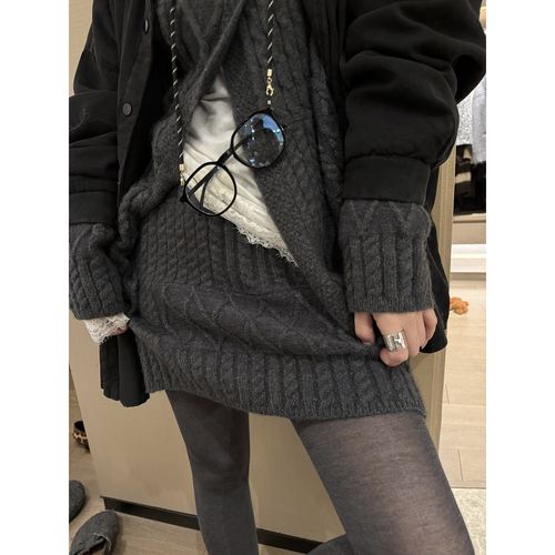 FILLE｜绞花针织短裙复古甜辣