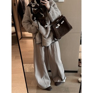 FILLE｜毛圈明线大开衫 千金复古氛围松弛感慵懒刺绣针织毛衣外套