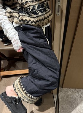 FILLE | 费尔岛棉裤 民族风保暖加绒加厚阔腿绗棉小个子长裤子女