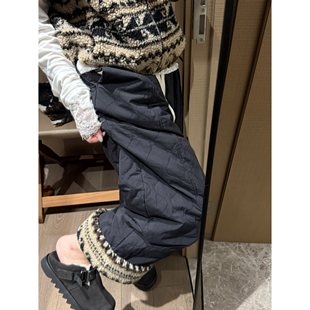 子女 民族风保暖加绒加厚阔腿绗棉小个子长裤 FILLE 费尔岛棉裤