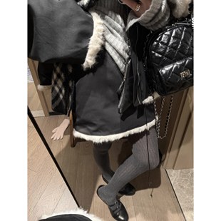 复古气质百搭a字半身裙2025秋冬新款 FILLE｜毛毛棉短裙 氛围法式