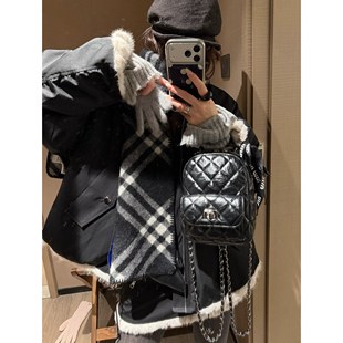 复古松弛感慵懒立领加厚外套 复古美式 FILLE 两面穿皮草棒球服