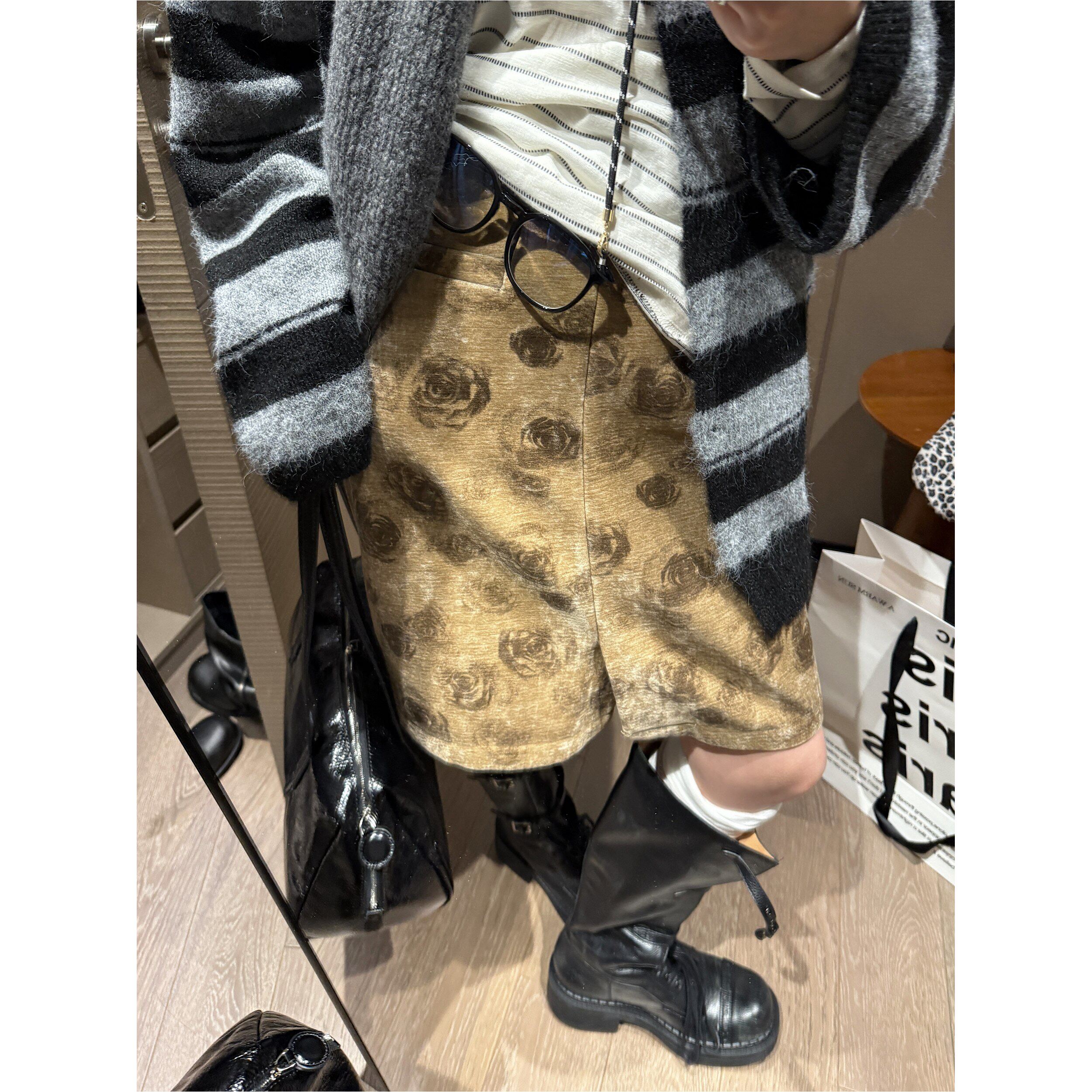 FILLE｜印花开叉中裙气质复古