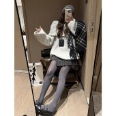 FILLE｜纽带毛衣 韩系复古氛围松弛感设计纯色慵懒针织保暖上衣