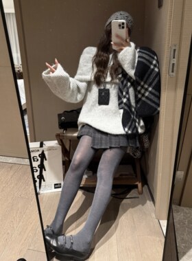 FILLE｜纽带毛衣 韩系复古氛围松弛感设计纯色慵懒针织保暖上衣