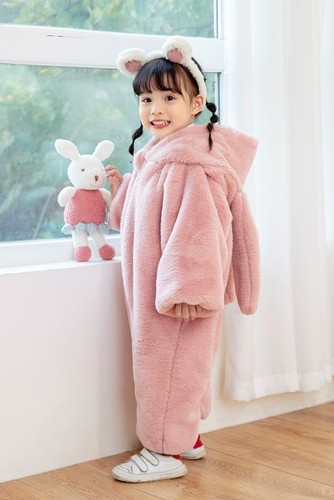 仿兔毛婴儿连体衣棉服加厚冬季