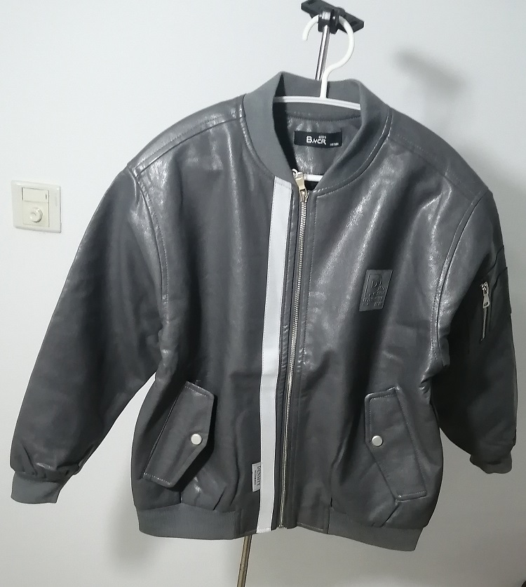 布YCR儿童皮衣外套新款秋冬洋气男童女童加厚机车服夹克痞帅童装