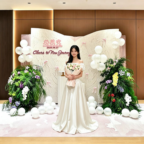 升学宴韩系风氛围感布置装饰女孩成人礼拍照气球室内外kt板背景墙