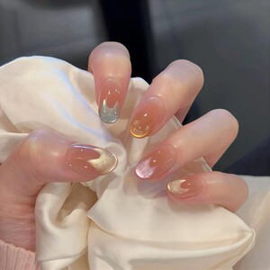 七彩小猫短款手工穿戴甲多巴胺