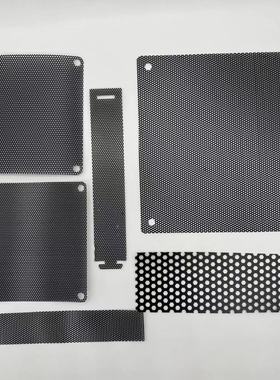 黑色PVC喇叭网 机箱背胶塑料网pc冲孔防尘网罩设备配件磁吸尼龙网