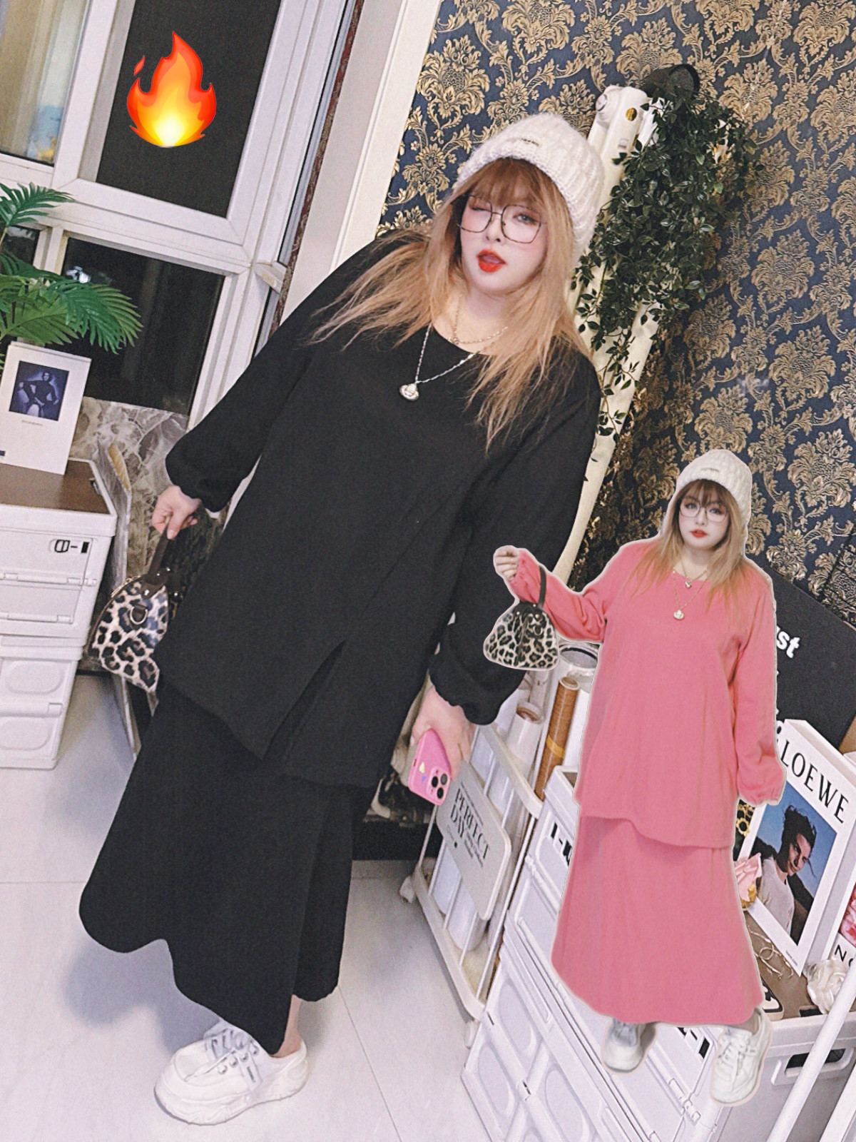 300斤冬季洋气慵懒风两件套装鱼尾裙加绒卫衣hello胖妞特大码女装,女装/女士精品,大码套装,淘宝优惠券,粉丝福利购,淘宝优惠卷