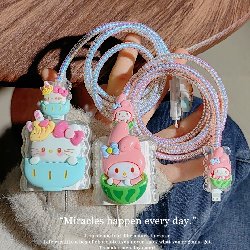 适用于苹果数据线保护套16缠绕绳可爱充电器保护壳15充电线防折断