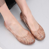 水晶塑胶鸟巢洞洞凉鞋 女夏居家沙滩海边防滑散步外穿防臭透明妈妈