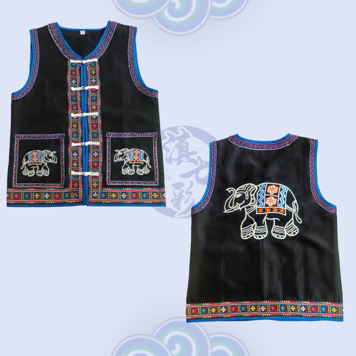 云南少数民族绣大象马甲黑色傣族彝族男马夹,男装,其他民族服装,淘宝优惠券,粉丝福利购,淘宝优惠卷